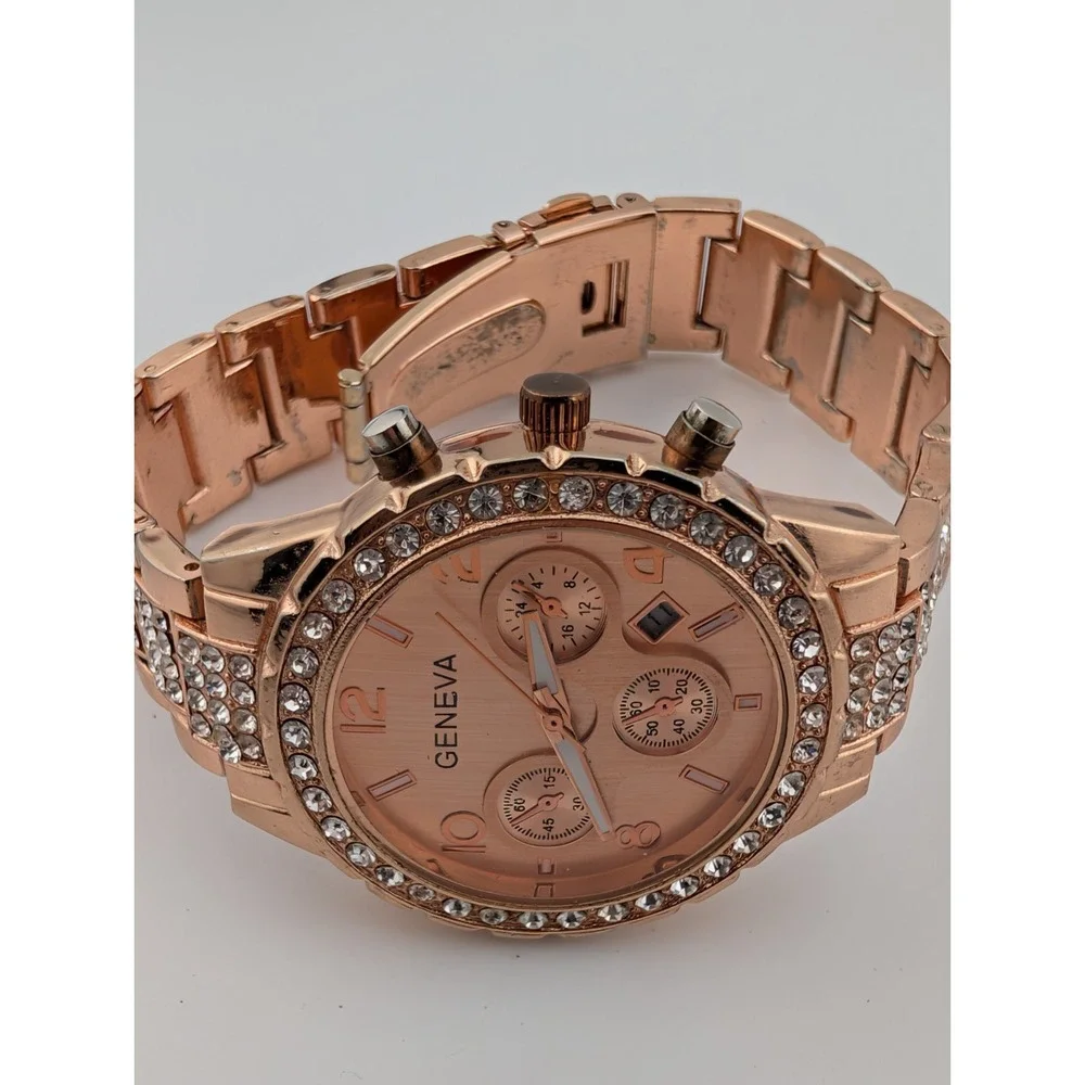 Geneva Women's Quartz Watch Rose Gold 7.75